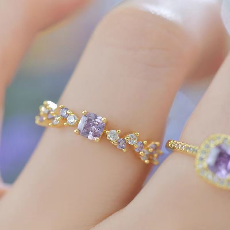 Gold and purple ring set
