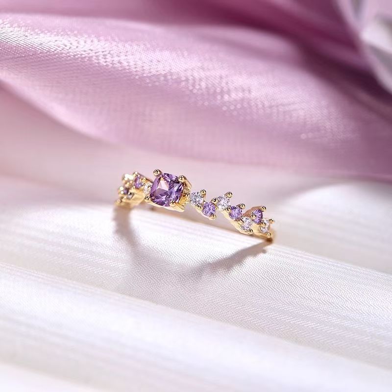 Gold and purple ring set