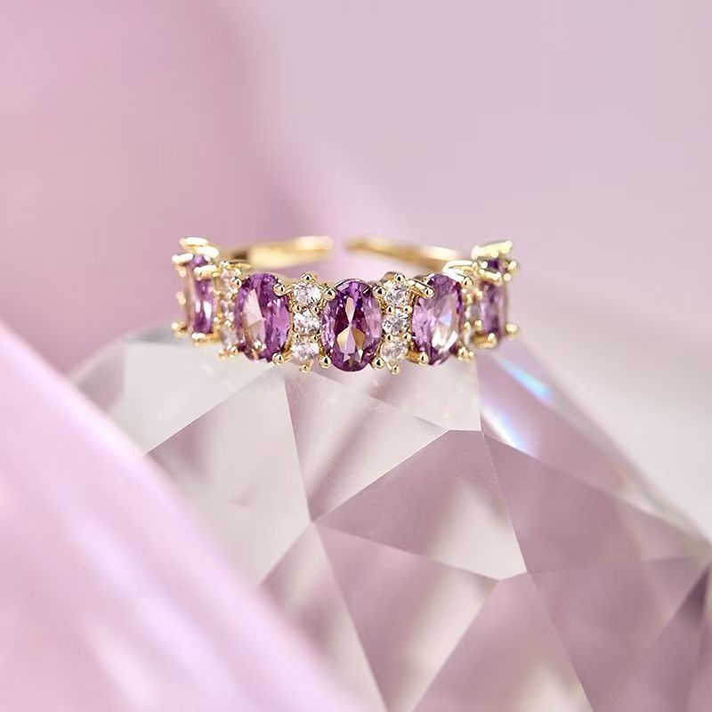 Gold and purple ring set