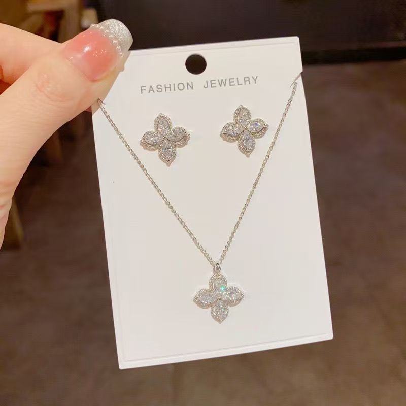 Full Diamond Lucky Four-Leaf Clover Set
