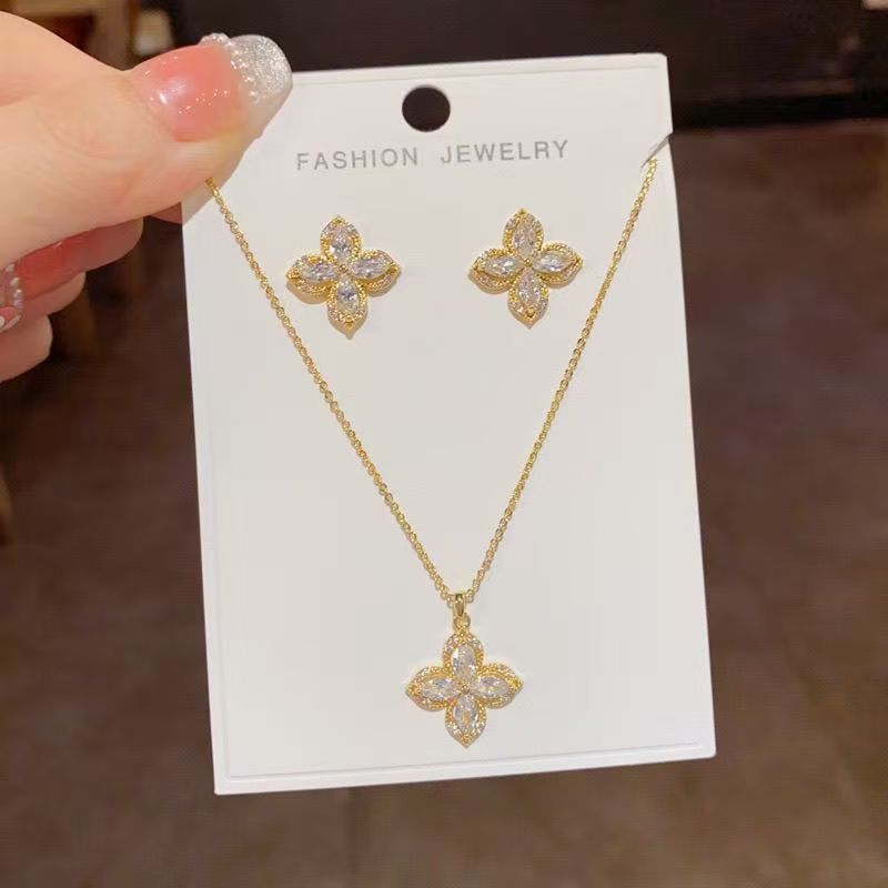 Full Diamond Lucky Four-Leaf Clover Set