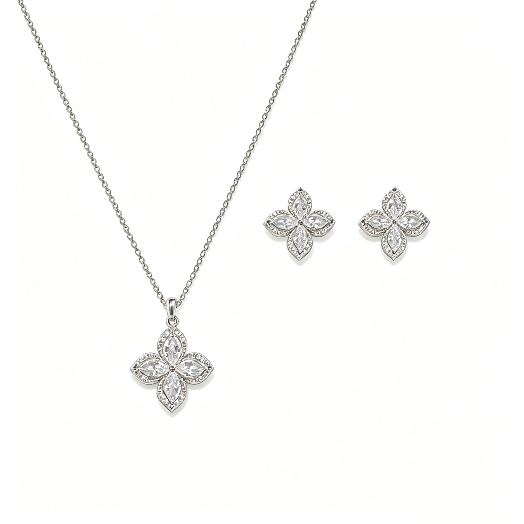 Full Diamond Lucky Four-Leaf Clover Set
