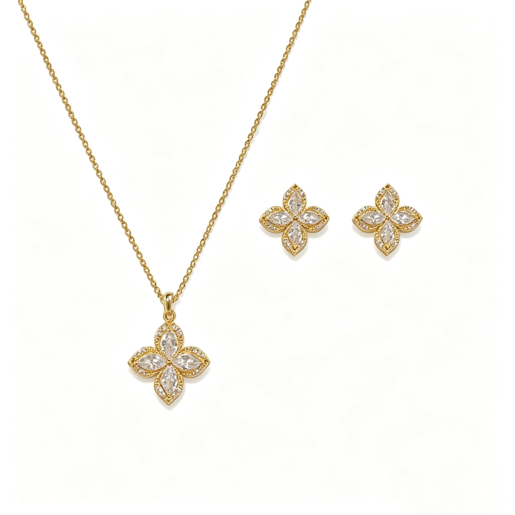 Full Diamond Lucky Four-Leaf Clover Set