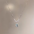 Blue Zirconium Teardrop Necklace