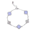 Purple four-leaf clover bracelet