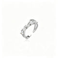 Double-layered marquise zircon ring