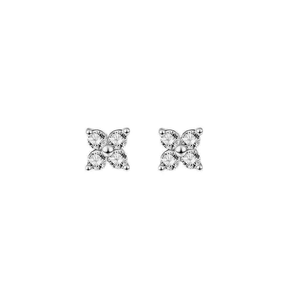 Mini four-leaf clover earrings