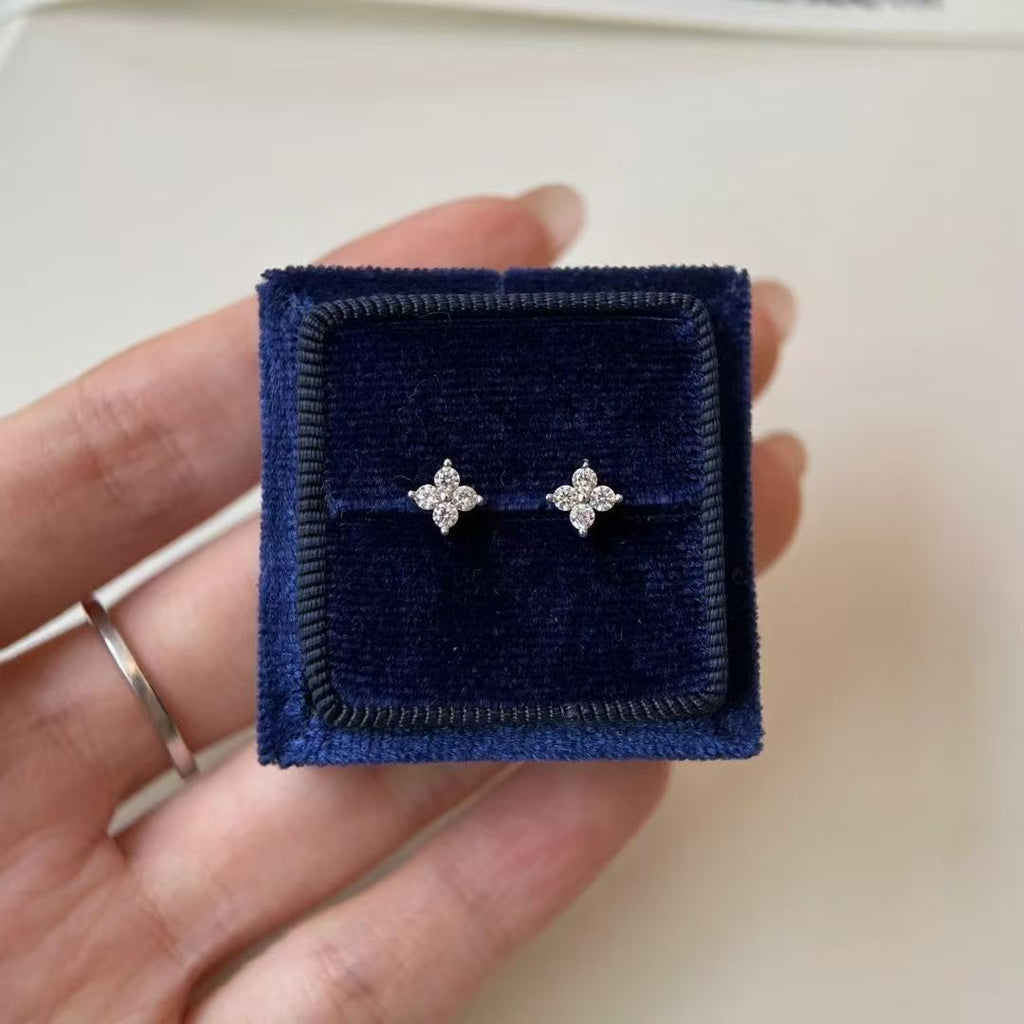Mini four-leaf clover earrings