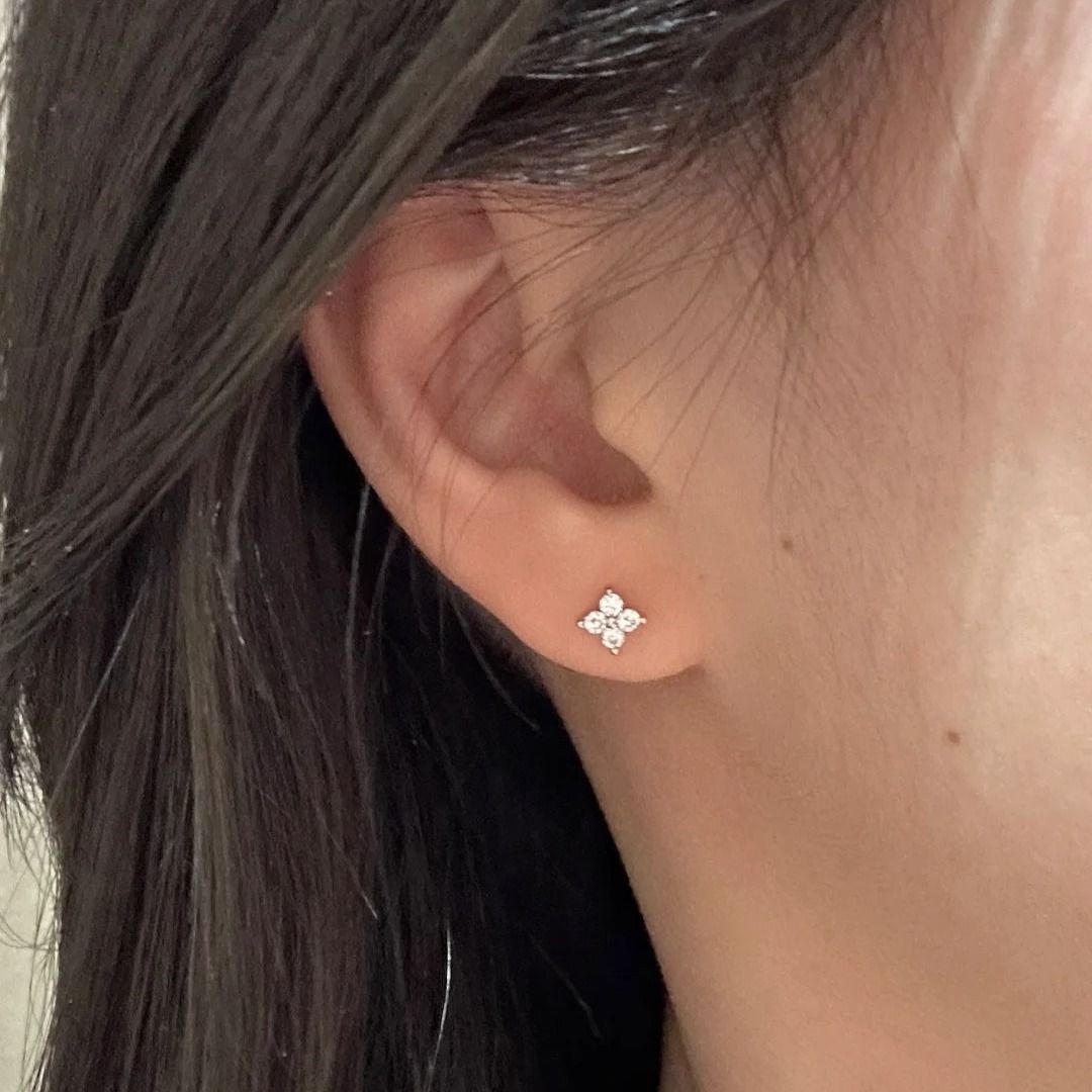 Mini four-leaf clover earrings