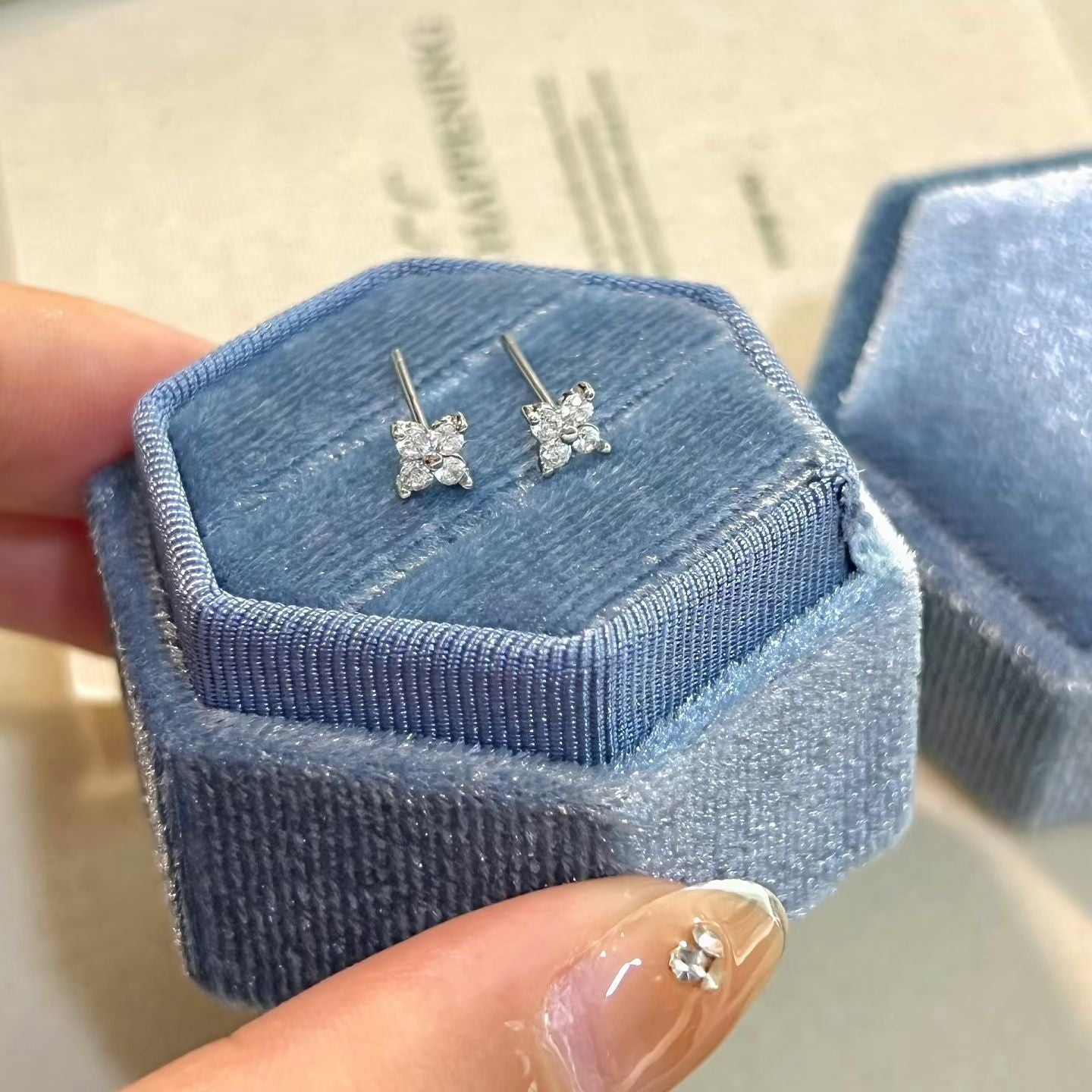 Mini four-leaf clover earrings