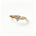 Gold Zircon Four-Leaf Clover Ring