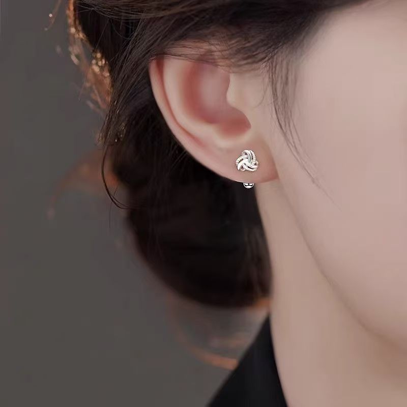 S925 Sterling Silver Double Knot Earrings