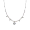 Silver Pearl Round Pendant Necklace