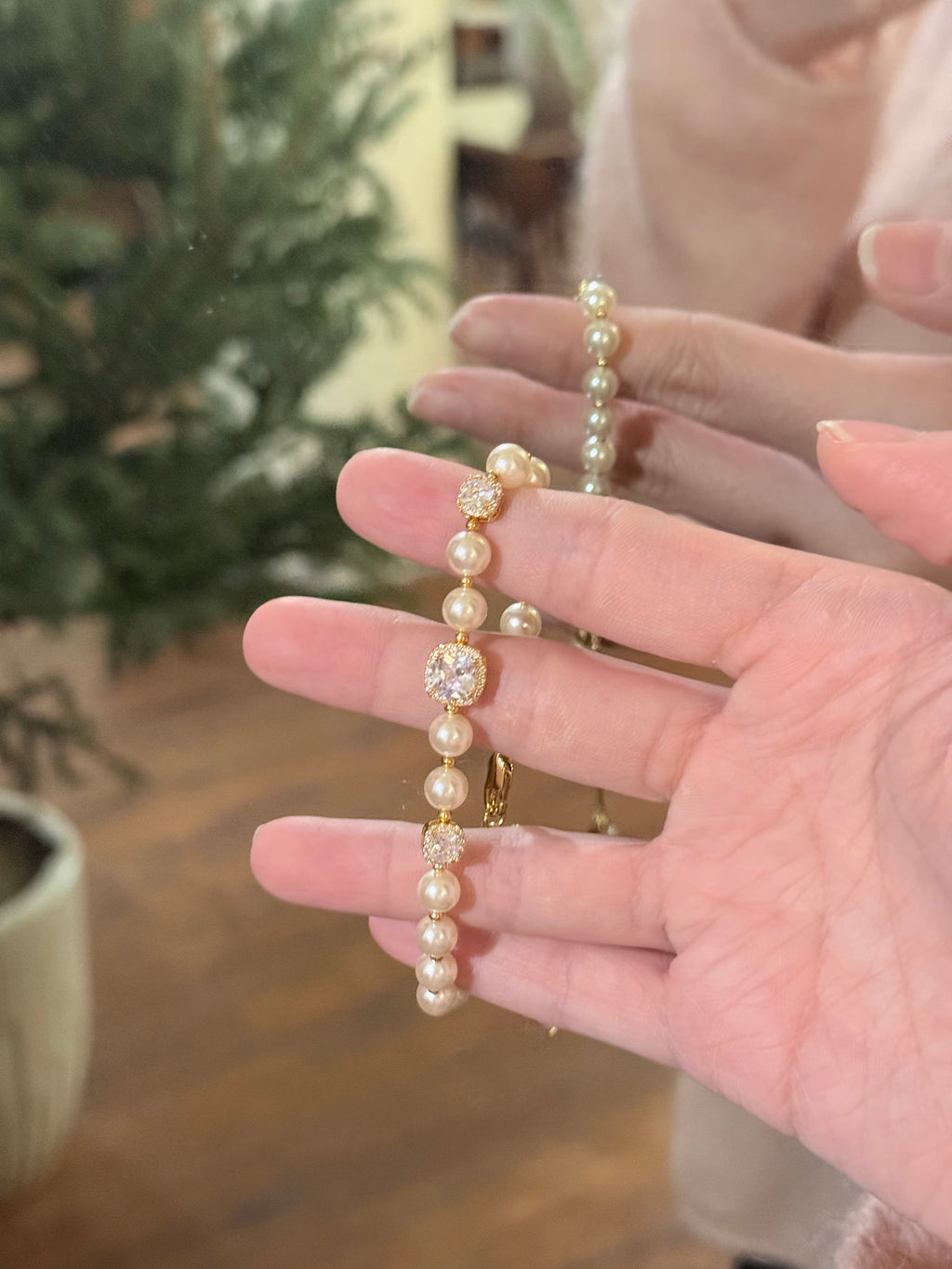 Pearl and Zirconia Bracelet