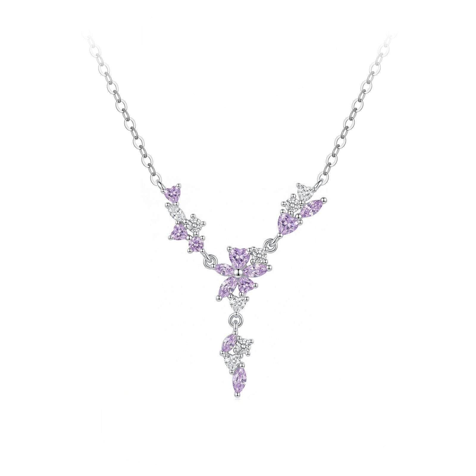 Purple Cherry Blossom Necklace