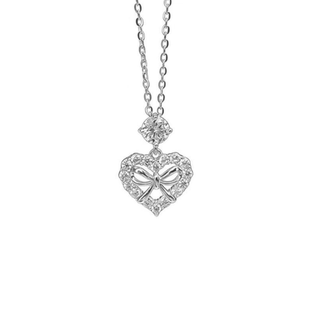 Bow Heart Necklace