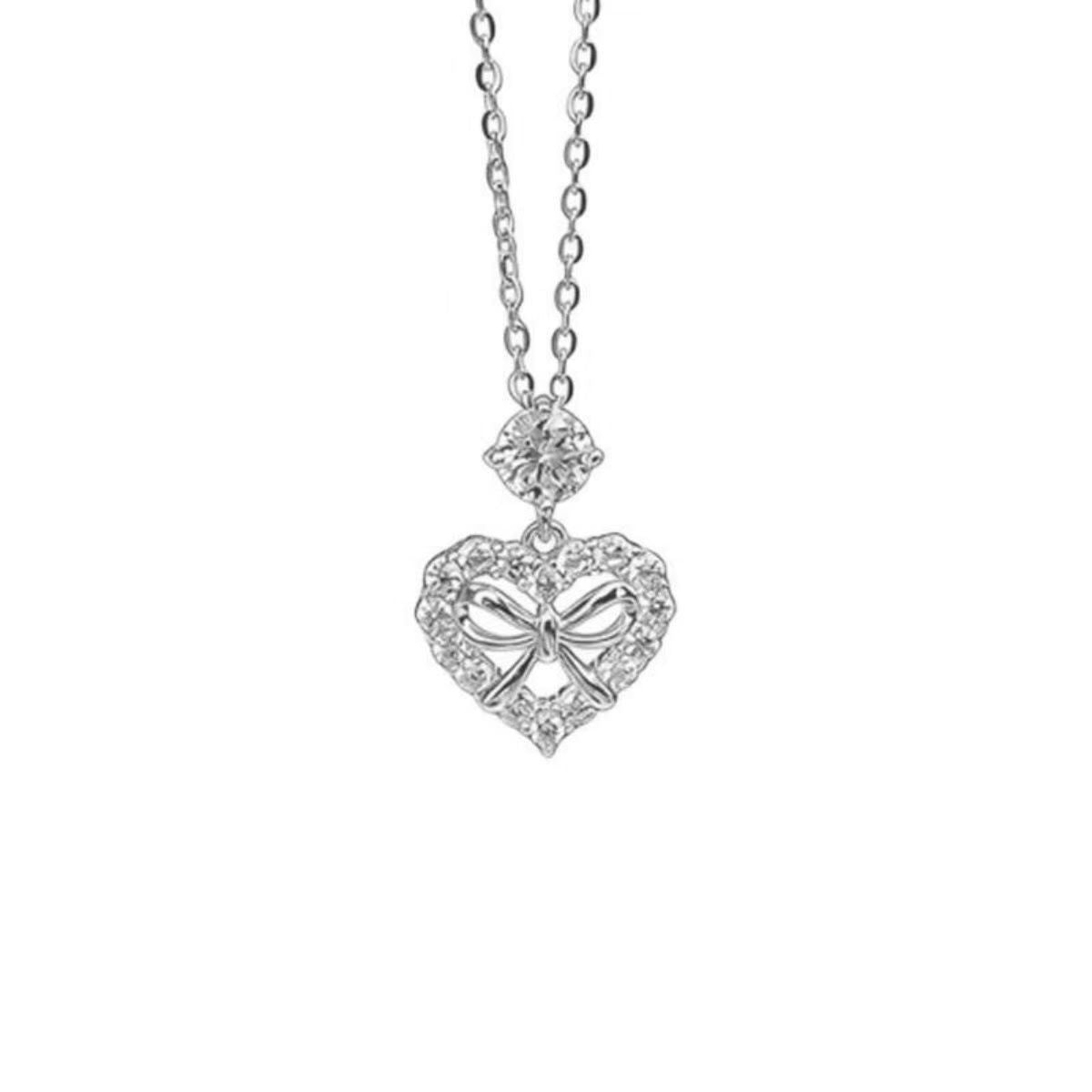 Bow Heart Necklace