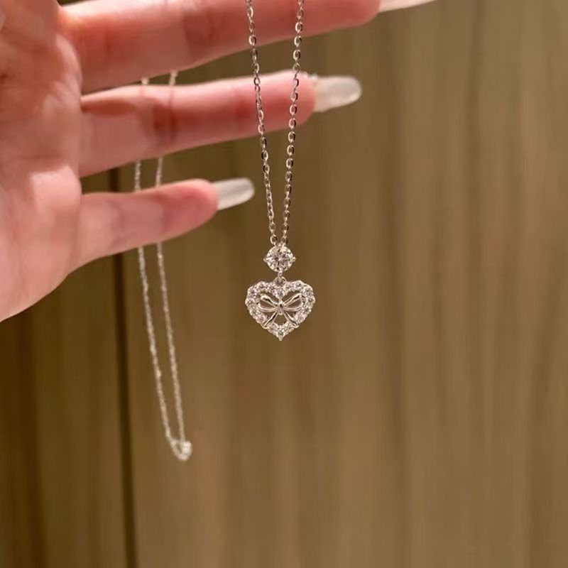 Bow Heart Necklace