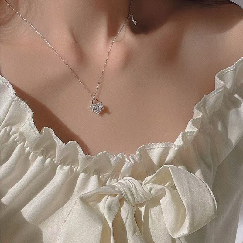 Heart-Shaped Lock Diamond Necklace