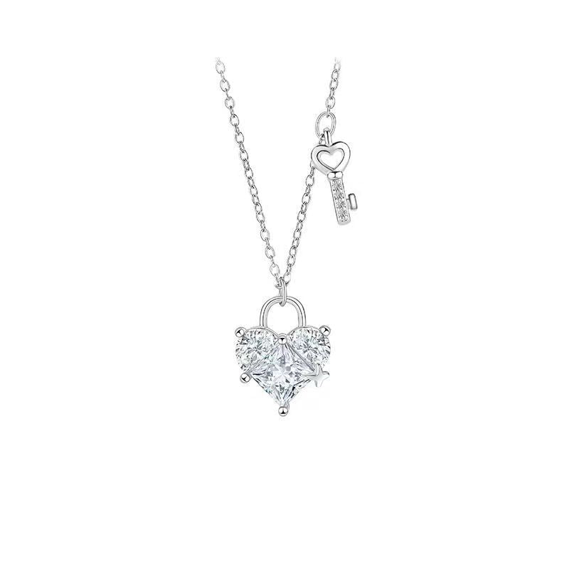 Heart-Shaped Lock Diamond Necklace