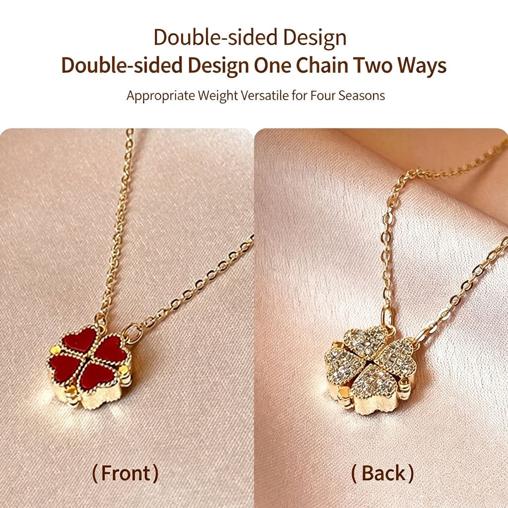 Magnetic Reversible Four-Leaf Clover Necklace