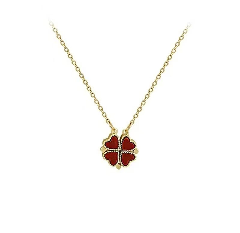 Magnetic Reversible Four-Leaf Clover Necklace