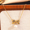 Titanium Steel Bow Pearl Set