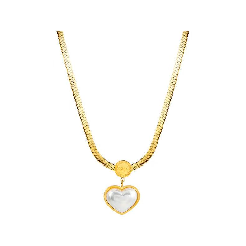 Heart-Shaped Snake Bone Chain Set