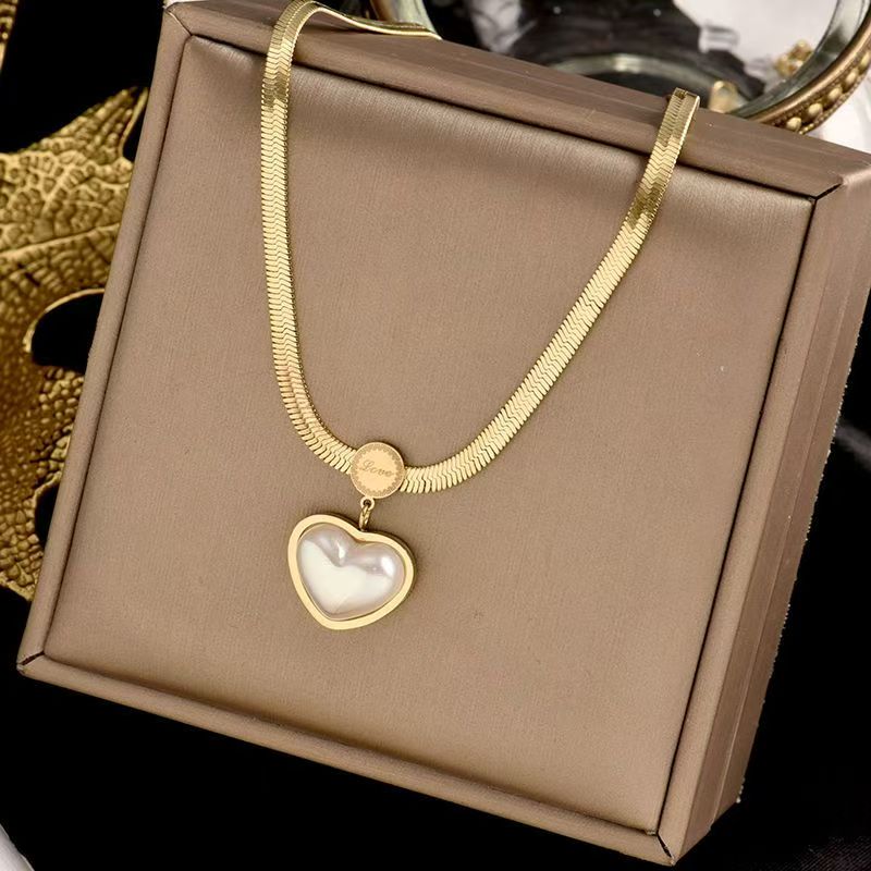 Heart-Shaped Snake Bone Chain Set