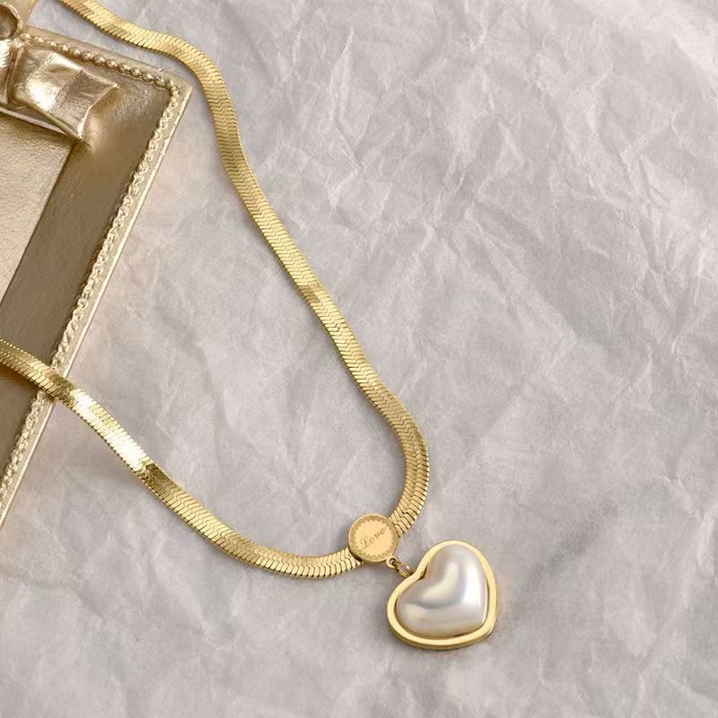 Heart-Shaped Snake Bone Chain Set