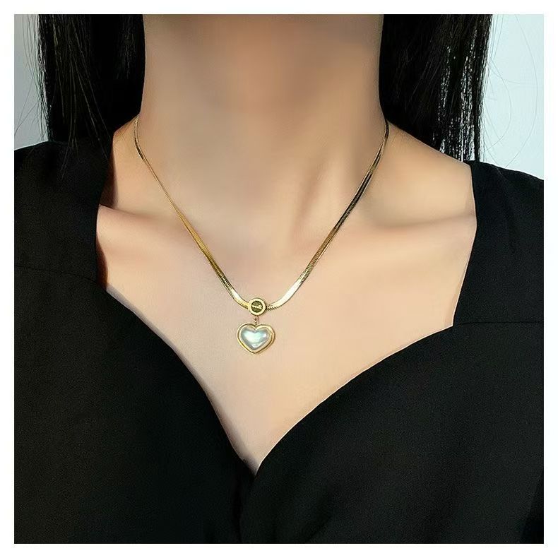 Heart-Shaped Snake Bone Chain Set