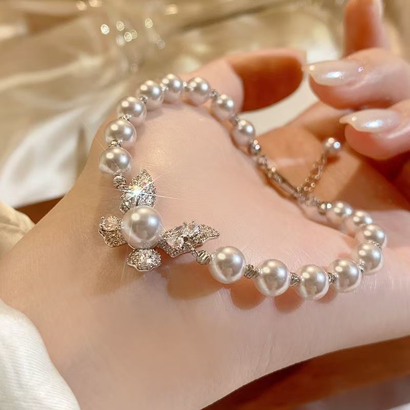 Rhinestone Butterfly Bracelet