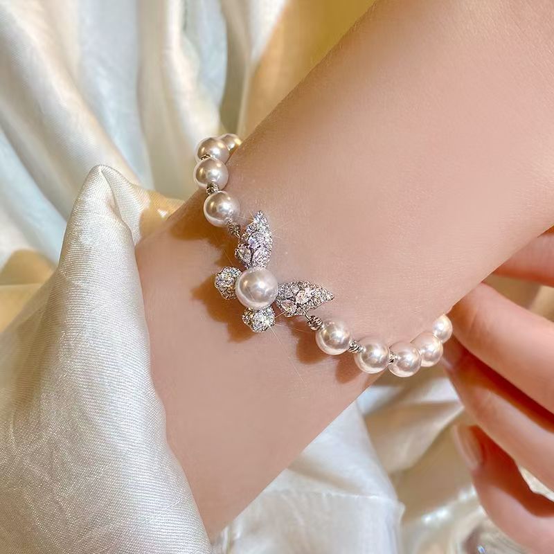 Rhinestone Butterfly Bracelet