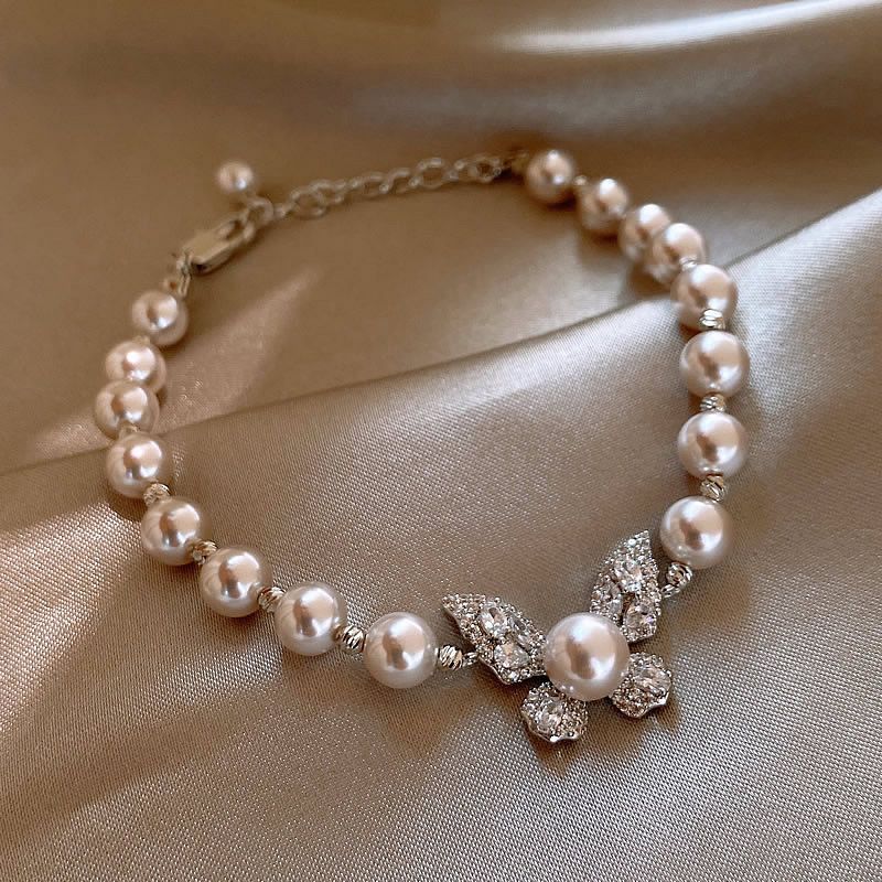 Rhinestone Butterfly Bracelet