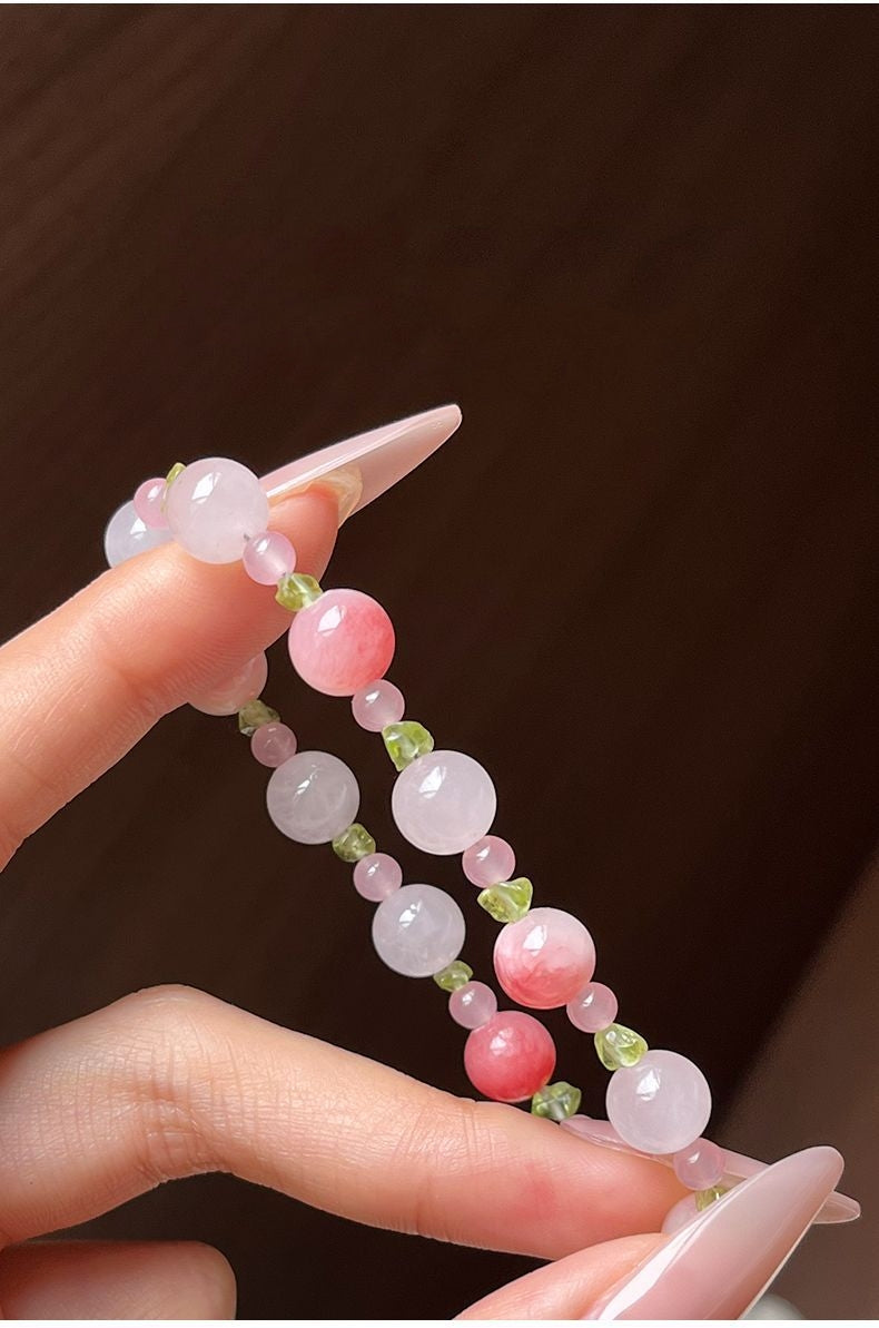 Peach-Pink Jade Bracelet
