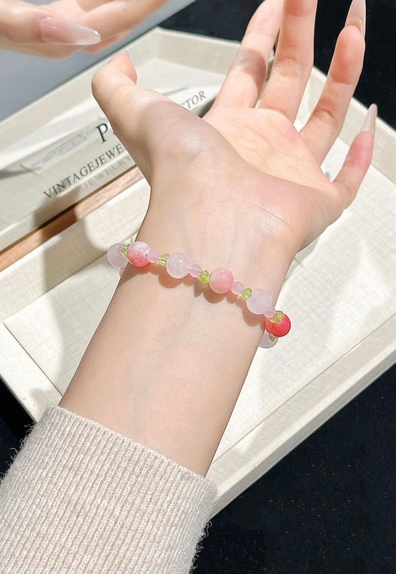 Peach-Pink Jade Bracelet