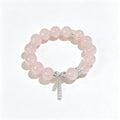 Rose Quartz Bracelet with Bow Charm