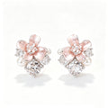 Pink Cherry Blossom Pearl Stud Earrings