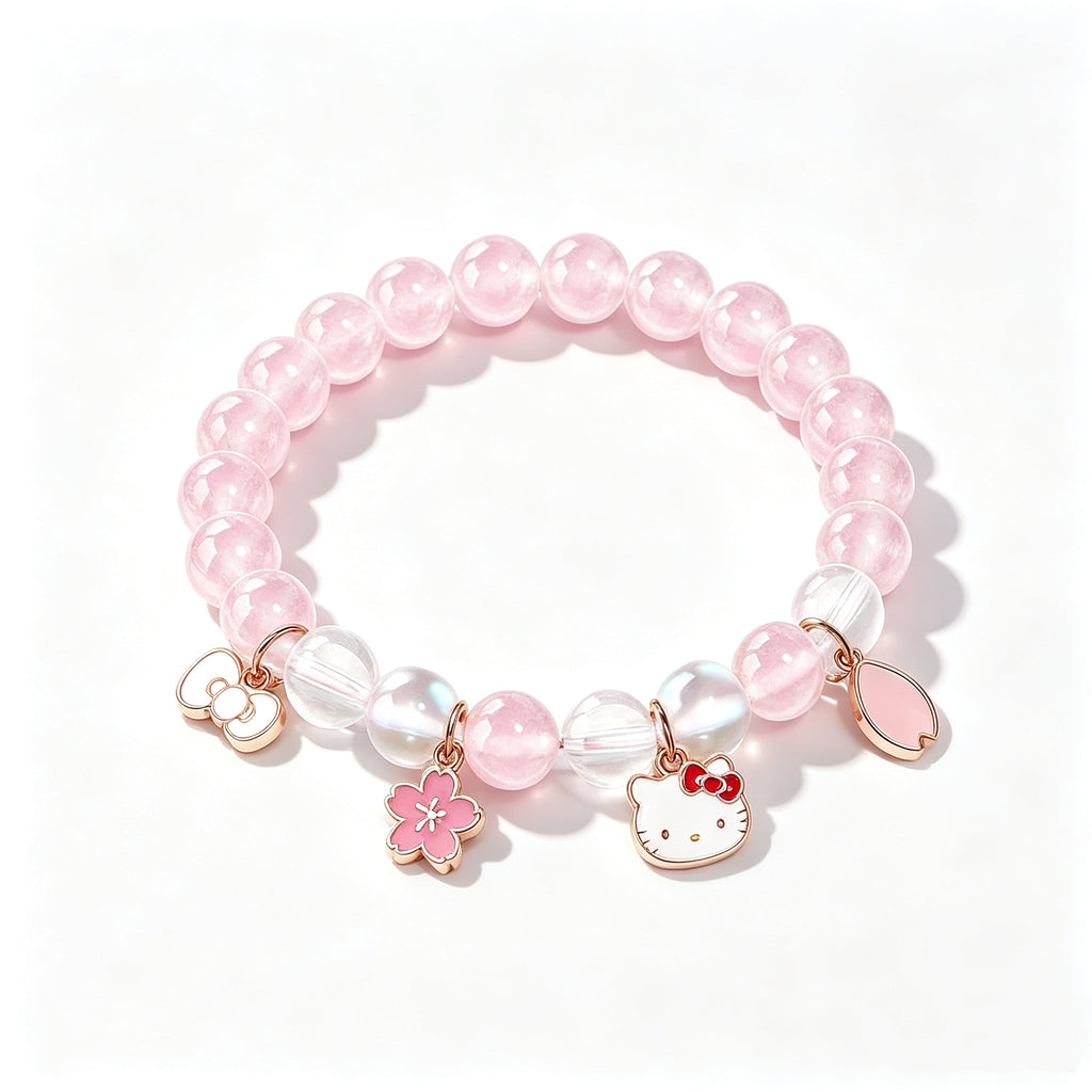 Hello Kitty Rose Quartz &amp; Cherry Blossom Bracelet