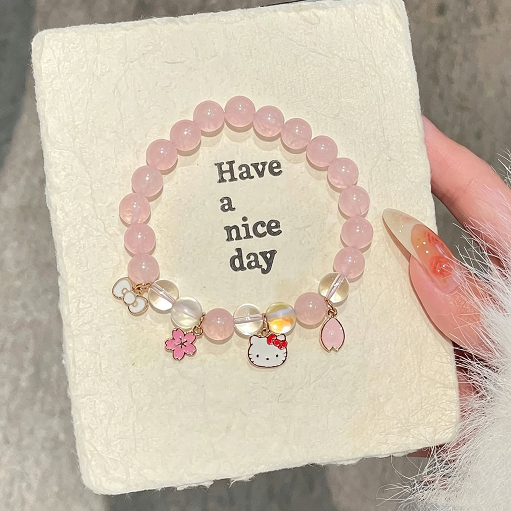 Hello Kitty Rose Quartz &amp; Cherry Blossom Bracelet
