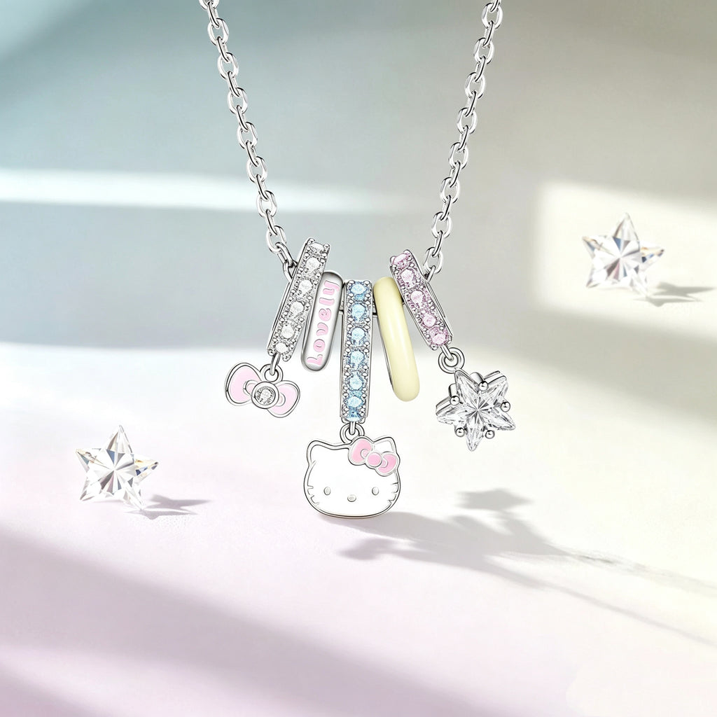 Hello Kitty "Dopamine" Style Hoop Necklace