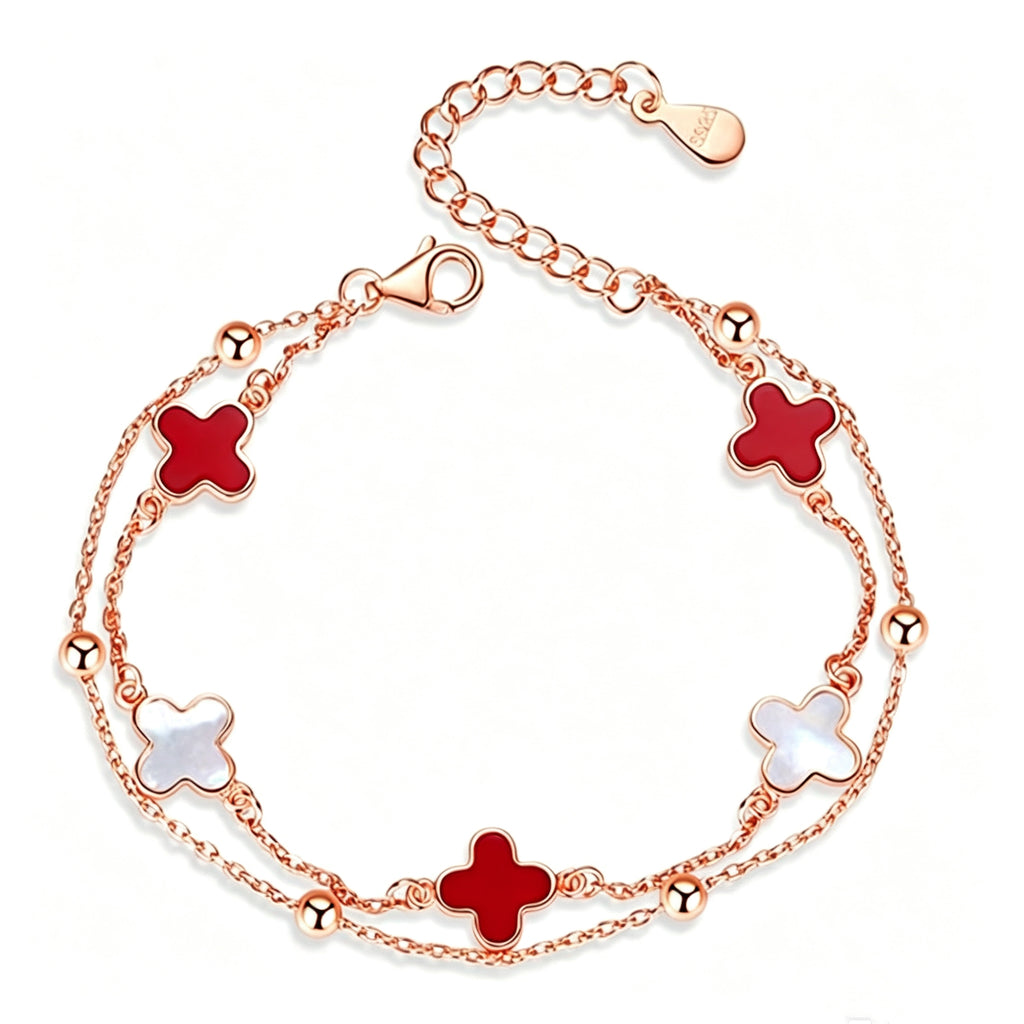 Rose Gold Double-Sided Four-Leaf Clover Set