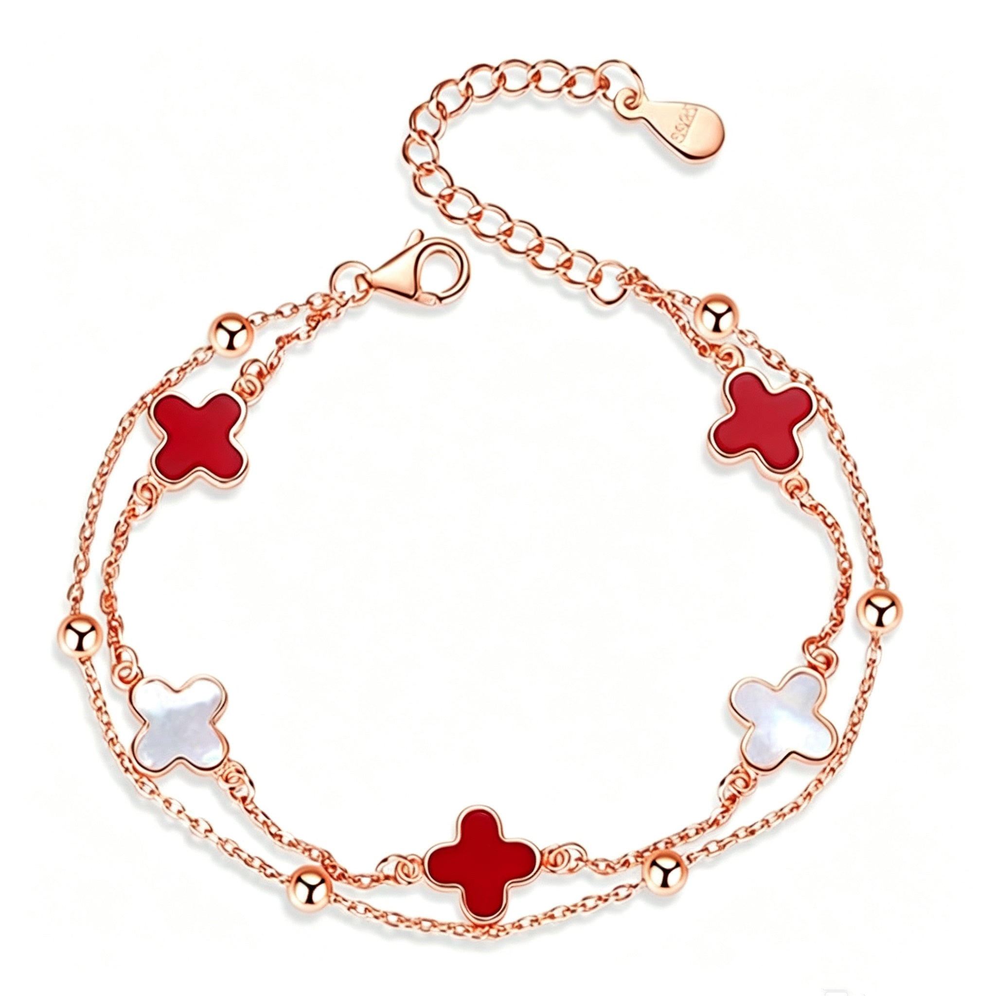 Rose Gold Double-Sided Four-Leaf Clover Set