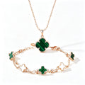 Rose Gold Double-Sided Four-Leaf Clover Set