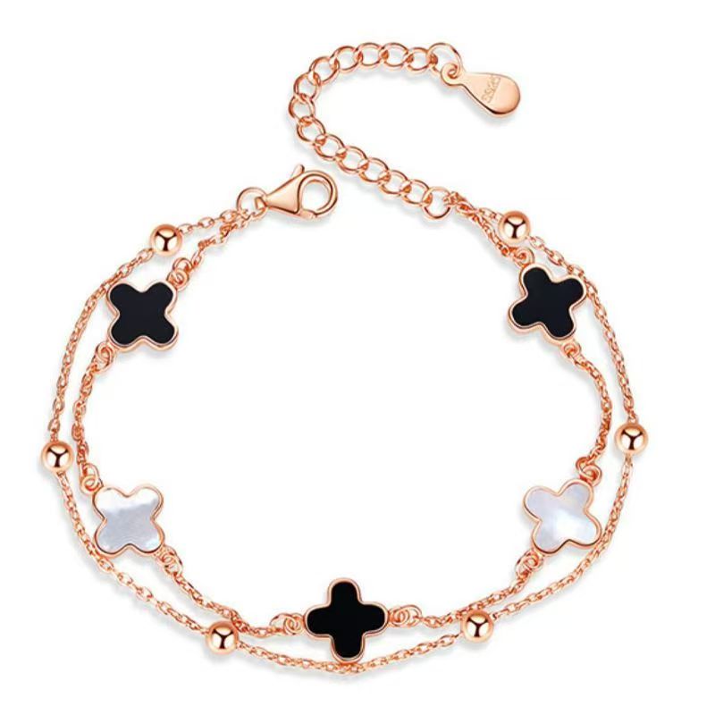 Rose Gold Double-Sided Four-Leaf Clover Set