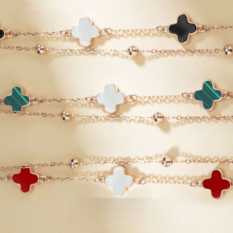 Rose Gold Double-Sided Four-Leaf Clover Set