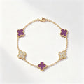 18K Gold-Plated Four-Leaf Clover Bracelet