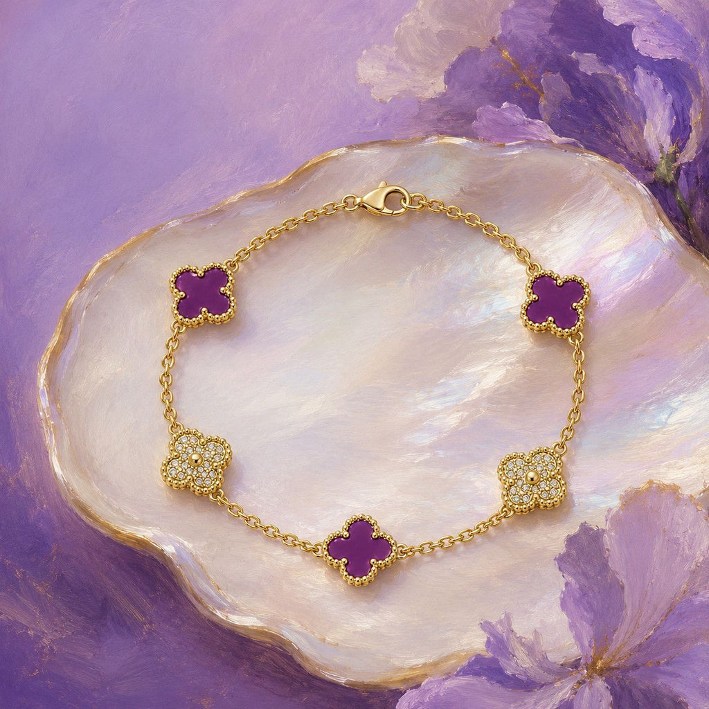 18K Gold-Plated Four-Leaf Clover Bracelet