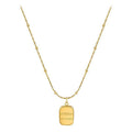 18K Gold-Plated Letter Square Pendant Necklace