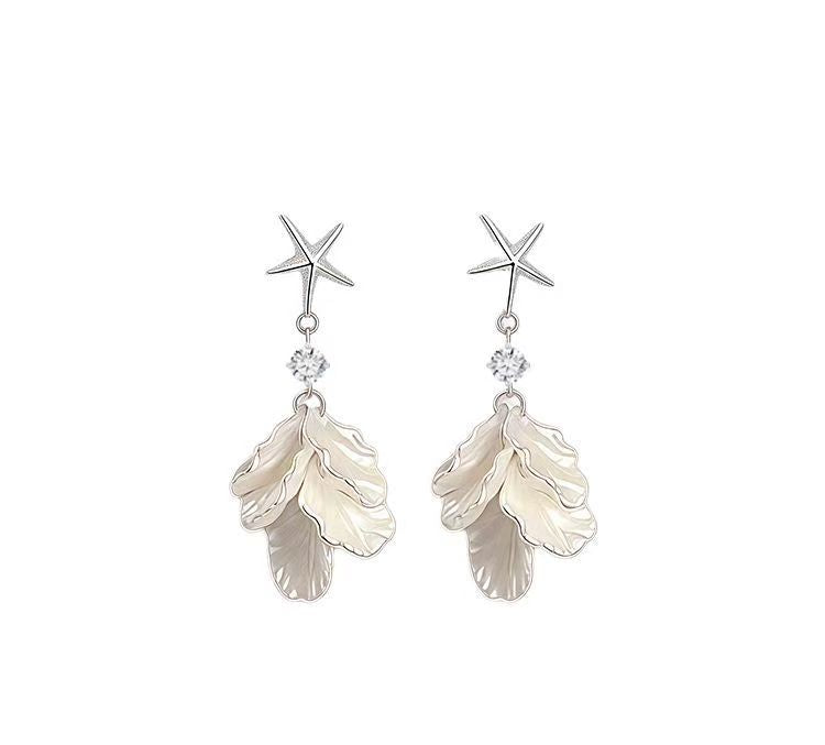 Gentle-Style Starfish &amp; Shell Stud Earrings